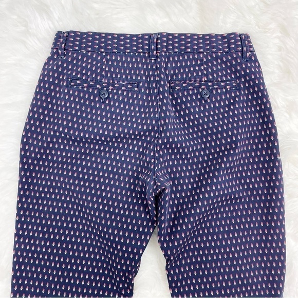 Gap Slim City Khakis Purple with Pink/White Teardrop Print Size 2 - Picture 2 of 9
